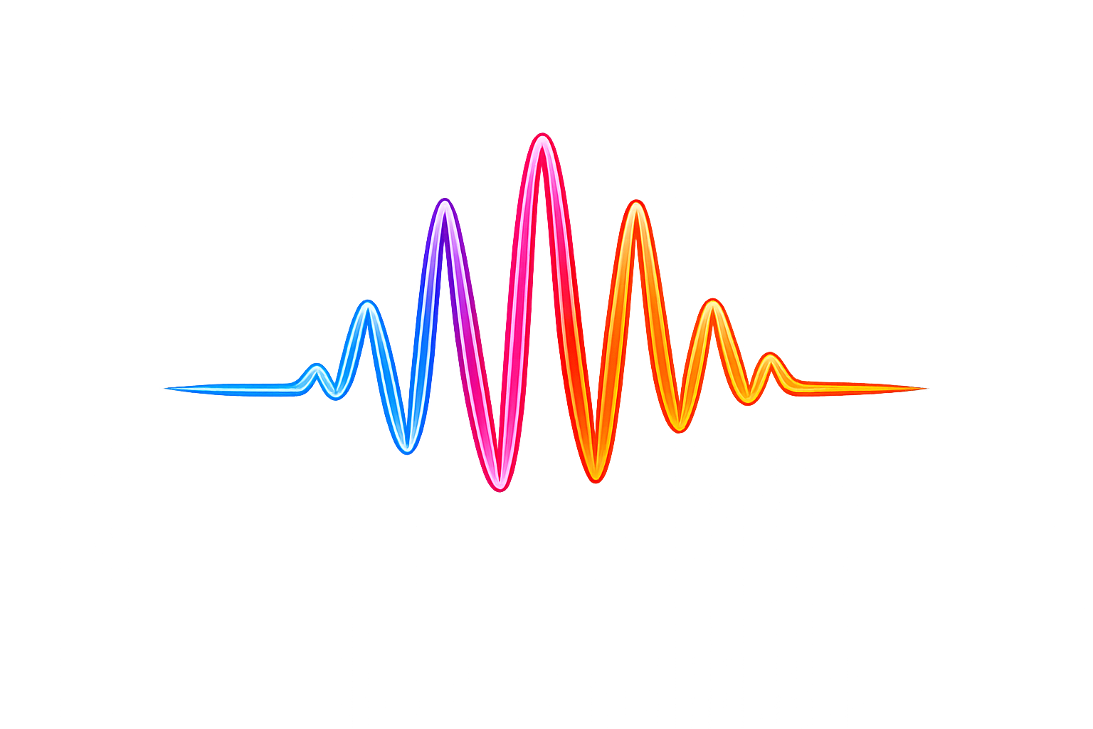 Glowing rainbow audio waveform, the visual identity of Frontis